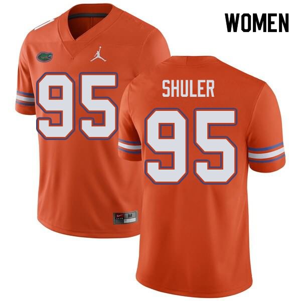 Women's NCAA Florida Gators Adam Shuler #95 Stitched Authentic Jordan Brand Orange College Football Jersey SMA2865BY